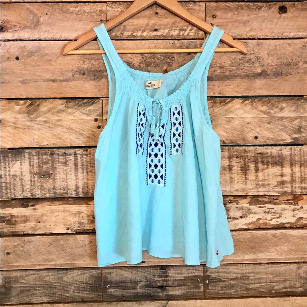 Hollister Flowy Embroidered Top